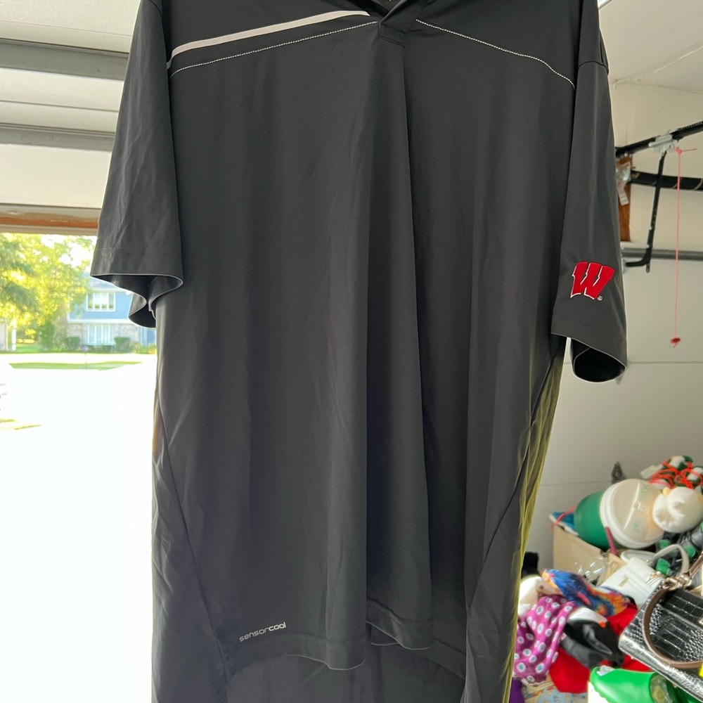 Black Performance Men's Wisconsin Badgers shirt gray polo/collared shirt size XL